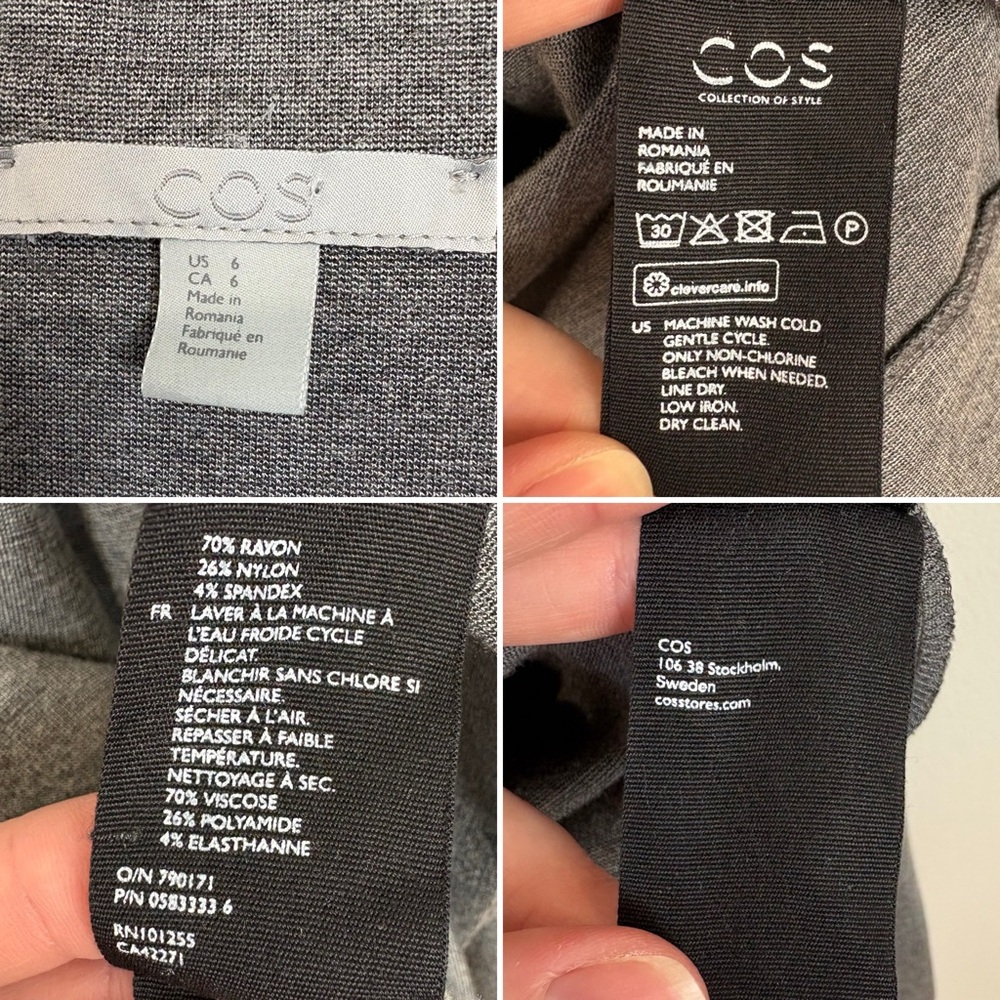 COS Women's Funnel Neck Zippered Neck & Arm Knit Top Size‎ 6 Modern Contemporary - Picture 16 of 16